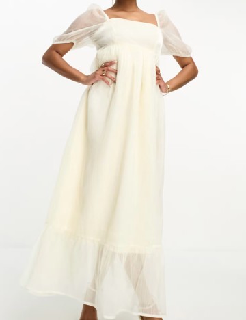 Rochie maxi ASOS, crem