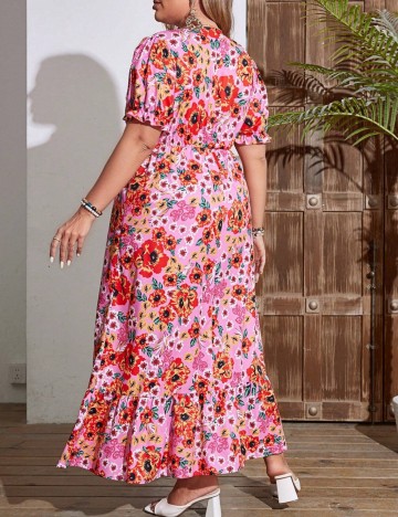 Rochie maxi Shein Curve+, mix culori
