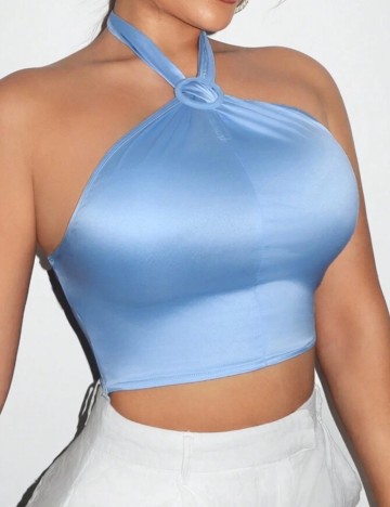 Top Shein Curve+, albastru