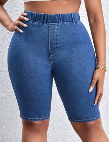 Pantaloni scurți Shein Curve+, albastru