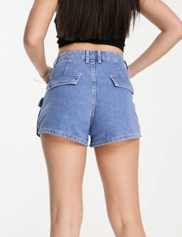 Pantaloni scurți de blugi Bershka, albastru