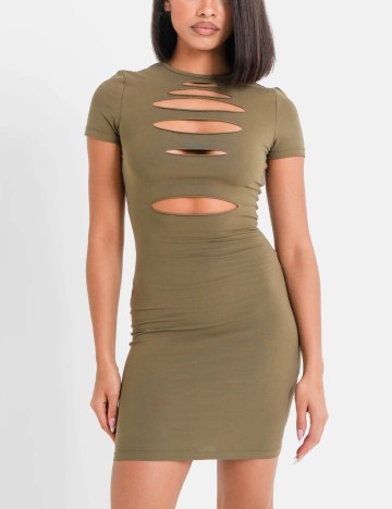 Rochie midi Sixth June, kaki