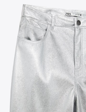 Pantaloni Zara, argintiu