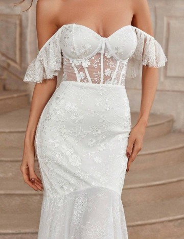 Rochie de ocazie și bridal Shein, alb