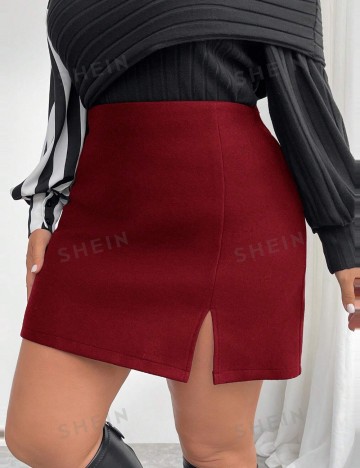 Fustă mini Shein Curve+, roșu
