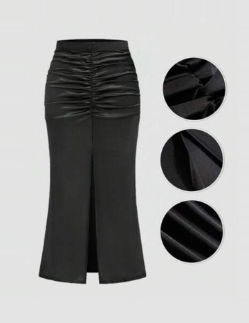 Fustă midi Shein Curve+, negru
