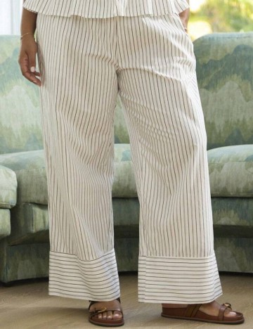 Pantaloni Shein Curve+, alb