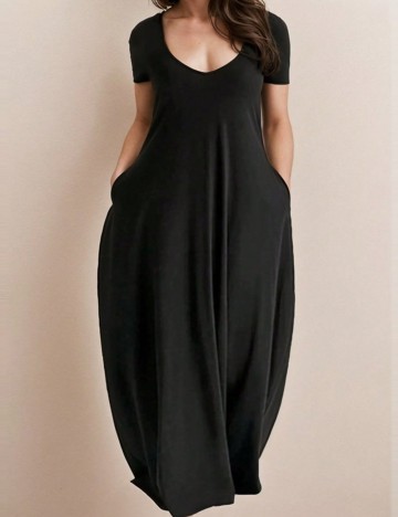 Rochie maxi Shein Curve+, negru