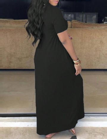 Rochie maxi Shein Curve+, negru