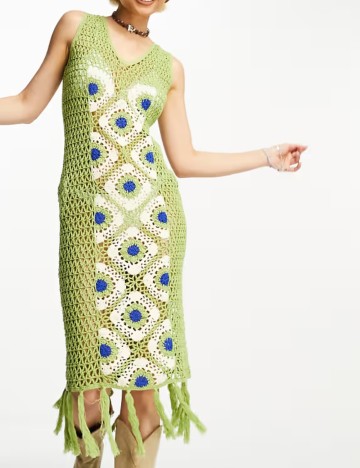 Rochie de plajă Reclaimed vintage, verde