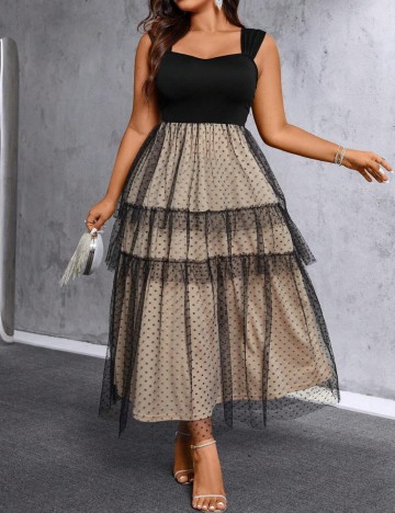 Rochie maxi Shein Curve+, mix culori