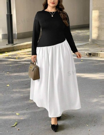 Rochie maxi Shein Curve+, mix culori