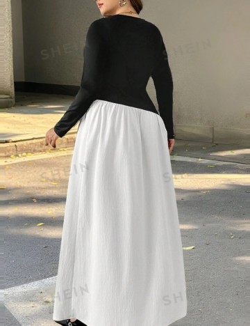 Rochie maxi Shein Curve+, mix culori