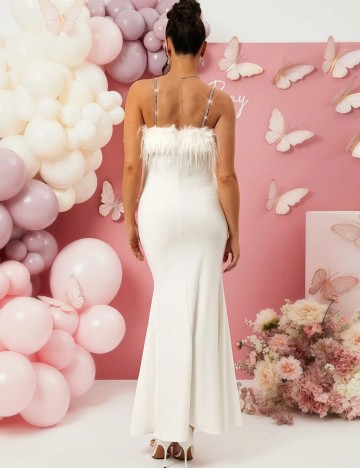 Rochie maxi Shein Curve+, alb