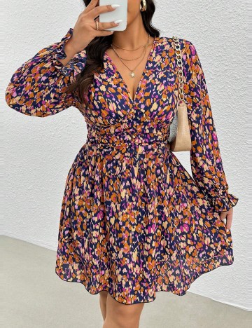 Rochie mini Shein Curve+, mix culori
