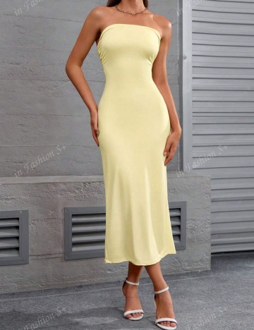 Rochie midi Shein, galben