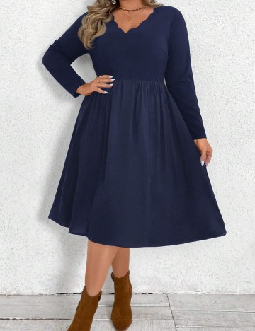 Rochie midi Shein Curve+, albastru