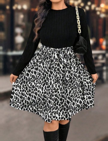 Rochie midi Shein Curve+, mix culori