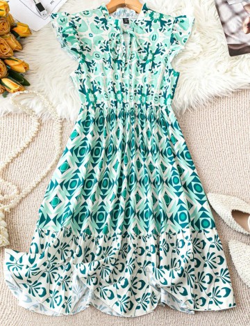 Rochie midi Shein Curve+, mix culori