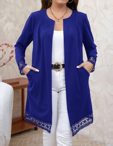 Cardigan Shein Curve+, albastru