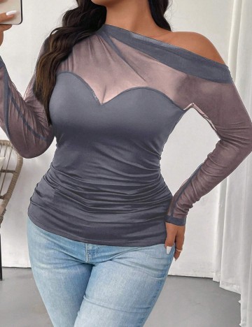 Bluză Shein Curve+, gri