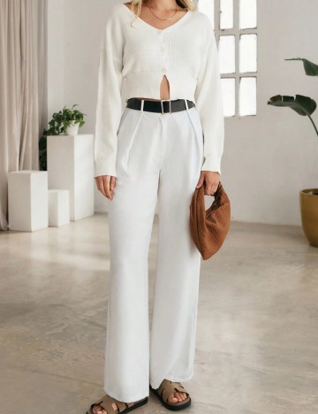 Pantaloni Shein, alb