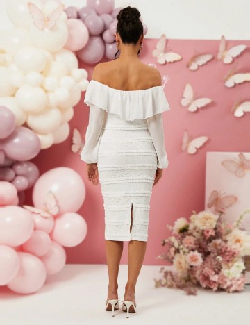 Rochie midi Shein, alb