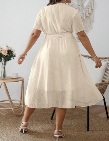 Rochie midi Shein Curve+, crem