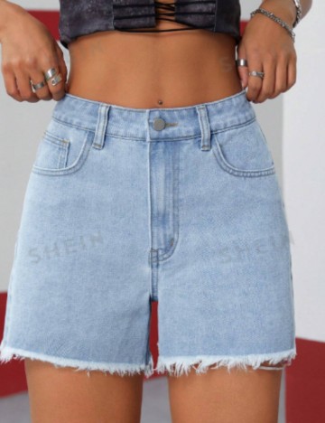 Pantaloni scurți de blugi Shein, albastru