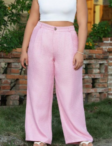 Pantaloni Casual Shein Curve+, roz