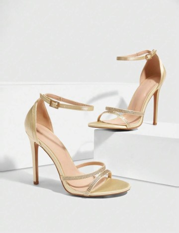 Sandale Cu Toc CUCCOO by SHEIN, crem
