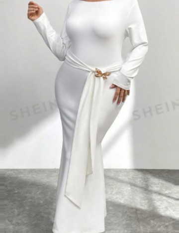 Rochie maxi Shein Curve+, alb