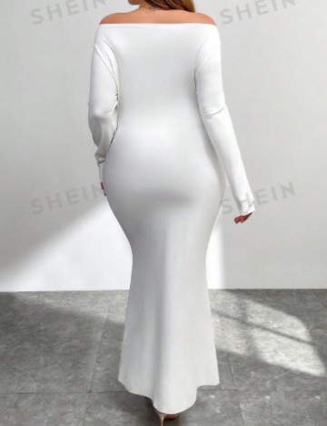 Rochie maxi Shein Curve+, alb