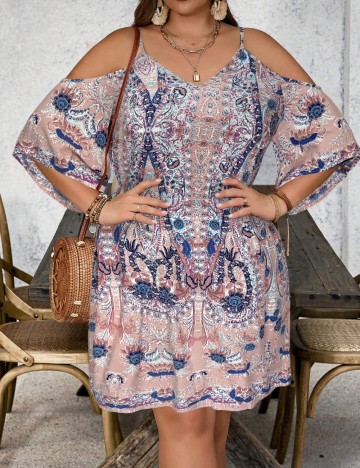 Rochie mini Shein Curve+, mix culori