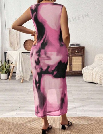 Rochie midi Shein Curve+, roz