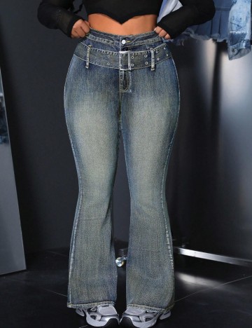 Jeans Shein Curve+, albastru