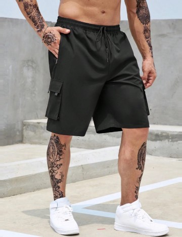 Pantaloni scurți MANFINITY by Shein, negru