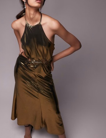 Rochie midi Topshop, auriu