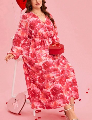 Rochie maxi Shein Curve+, mix culori