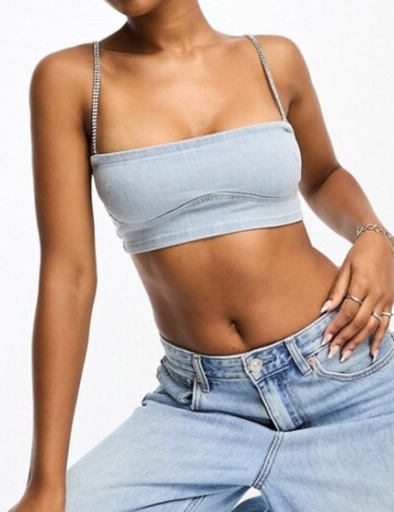 Top Bershka, albastru