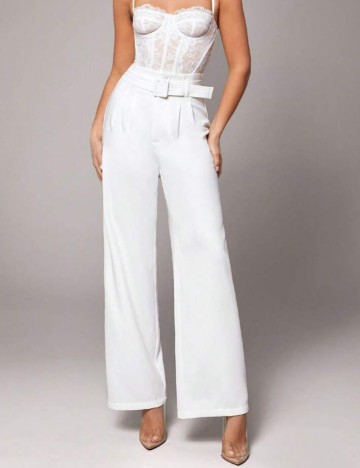 Pantaloni Shein, alb