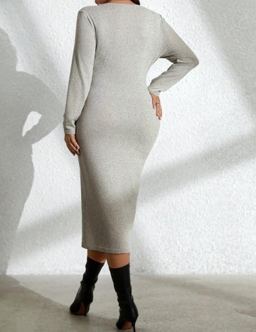 Rochie midi Shein Curve+, bej