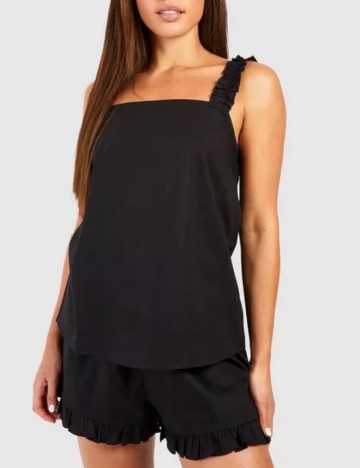 Compleu pijamale Boohoo, negru
