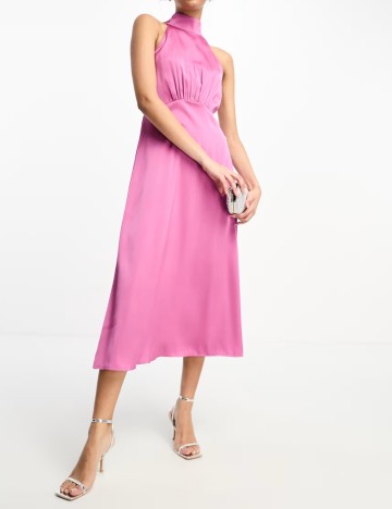 Rochie midi Little Mistress, roz