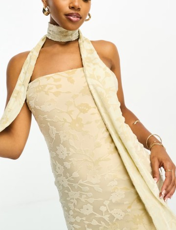Rochie maxi ASOS, crem
