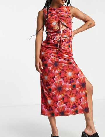 Rochie midi Topshop, mix culori