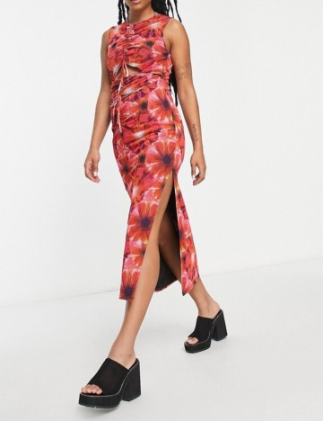 Rochie midi Topshop, mix culori