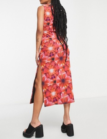 Rochie midi Topshop, mix culori