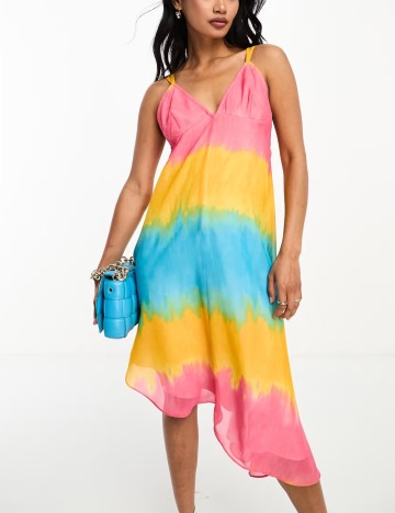 Rochie midi ASOS, mix culori