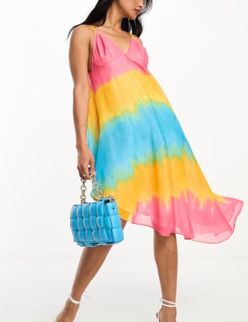 Rochie midi ASOS, mix culori